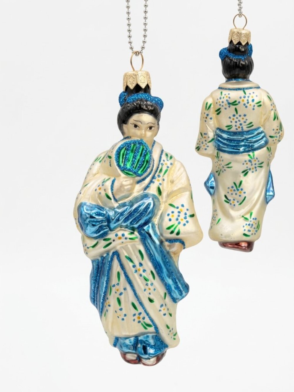 Rare Radko Hand-Blown Glass Japanese Geishaholding a folding fan Ornament